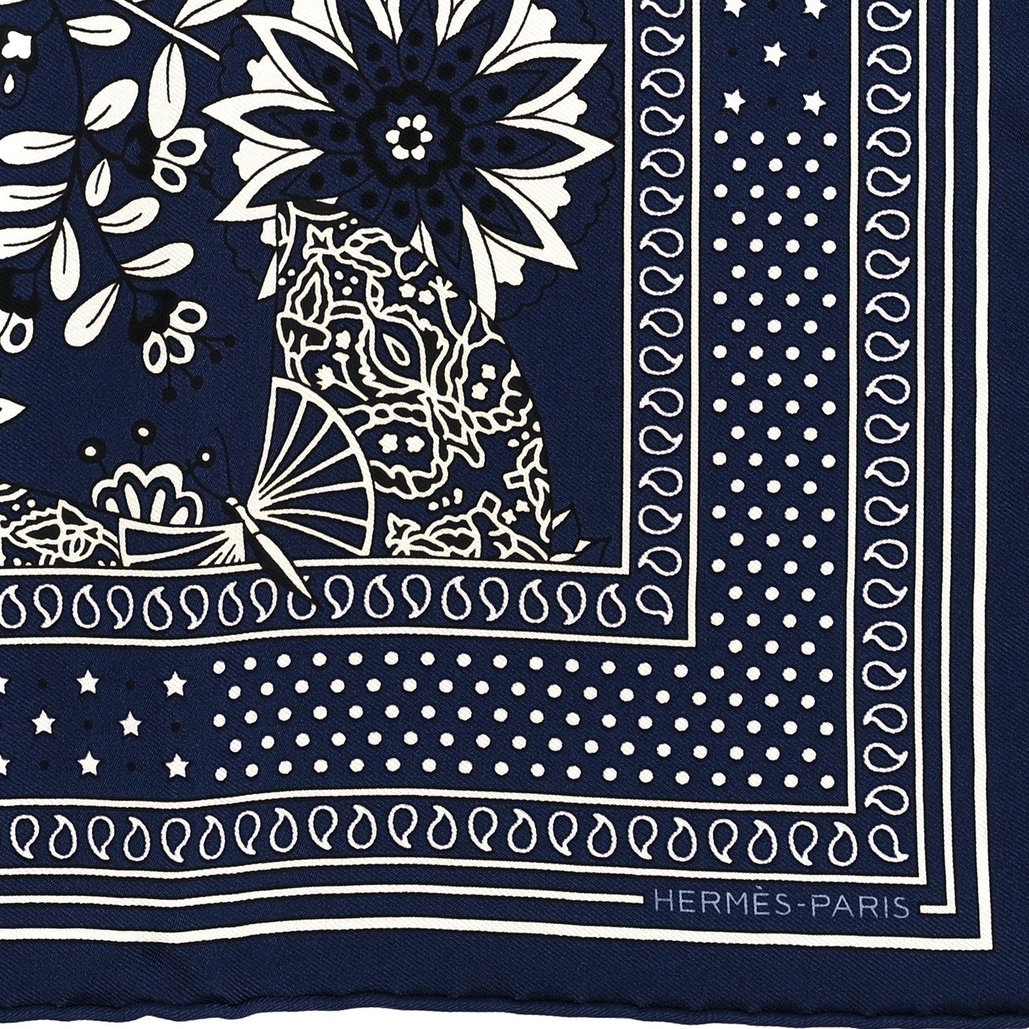 Hermes Silk Fleurs et Papillons de Tissus Scarf 55 2 of 3