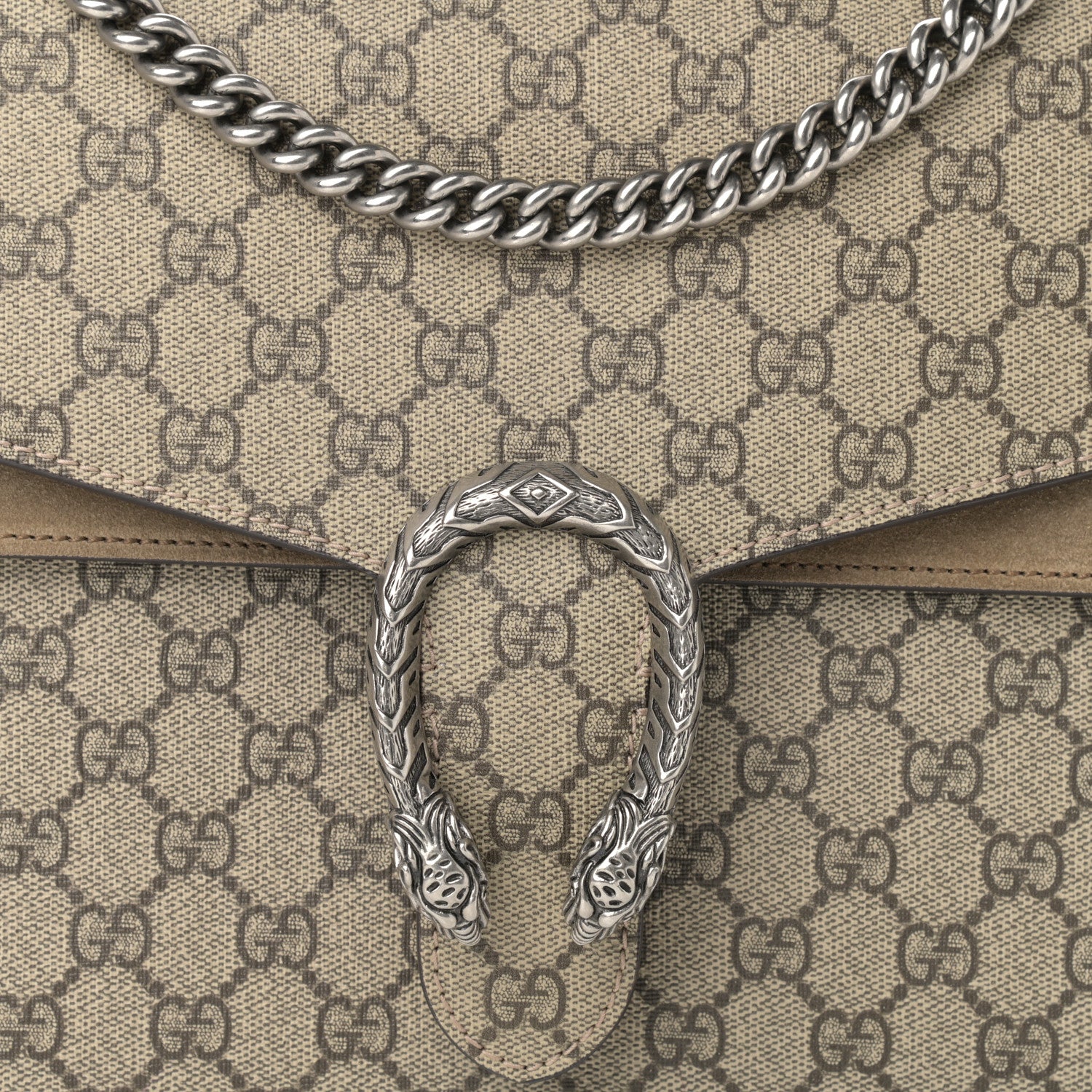 Gucci GG Supreme Monogram Medium Dionysus Shoulder Bag Taupe 8 of 10