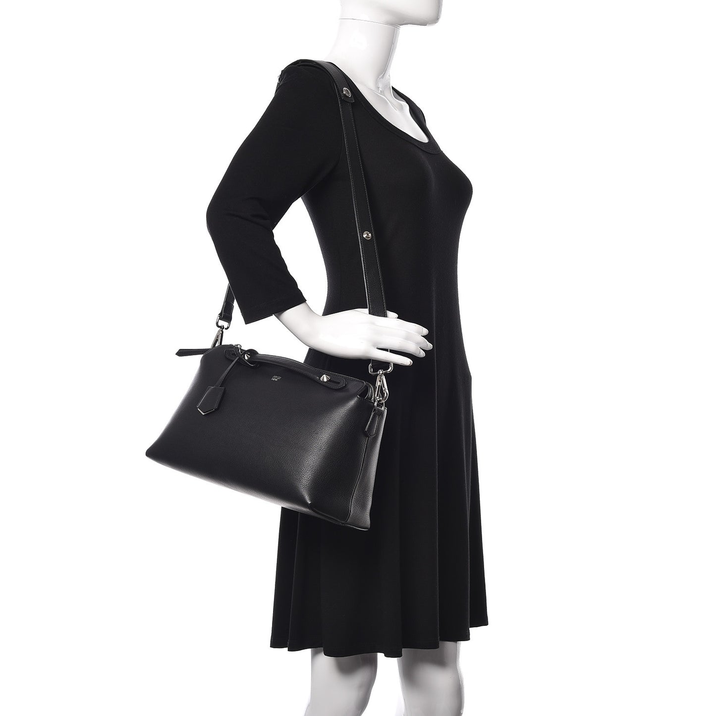 Vitello Dolce Marmol Large By The Way Boston Bag Black
