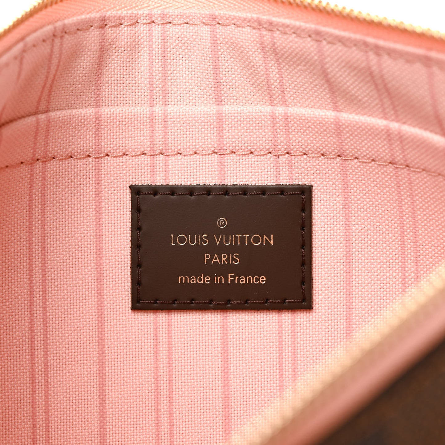 Damier Ebene Neverfull MM GM Pochette Rose Ballerine