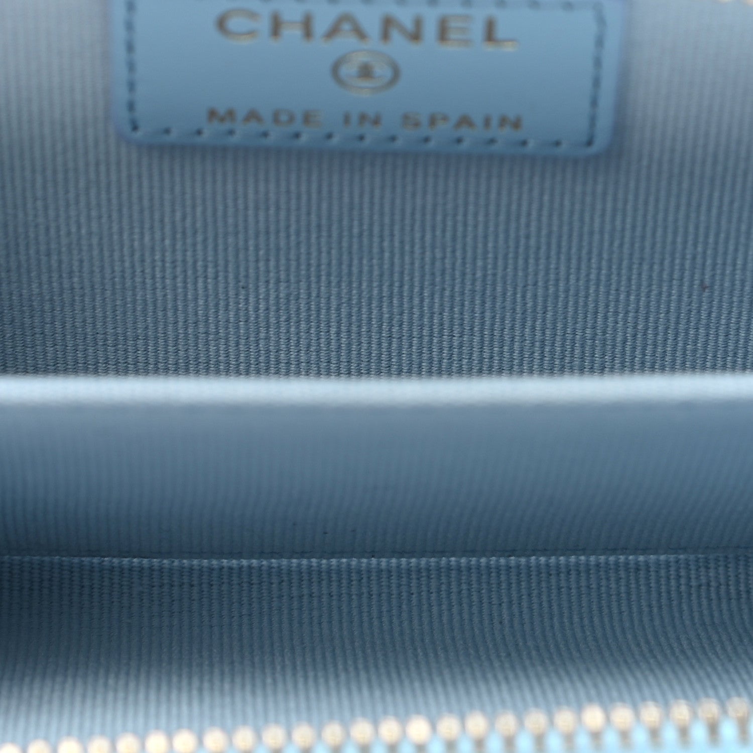 Chanel Lambskin Quilted Chanel 19 Vertical Zip Card Holder Wallet Light Blue 5 of 9