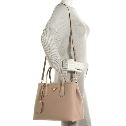 Prada Saffiano Cuir Medium Double Bag Cammeo 2 of 9