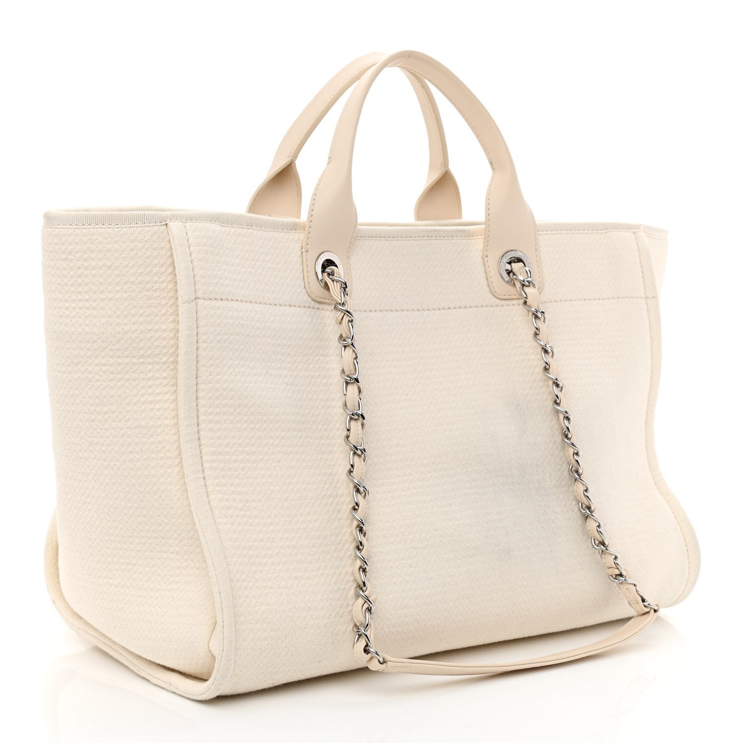 Mixed Fibers Medium Deauville Tote White