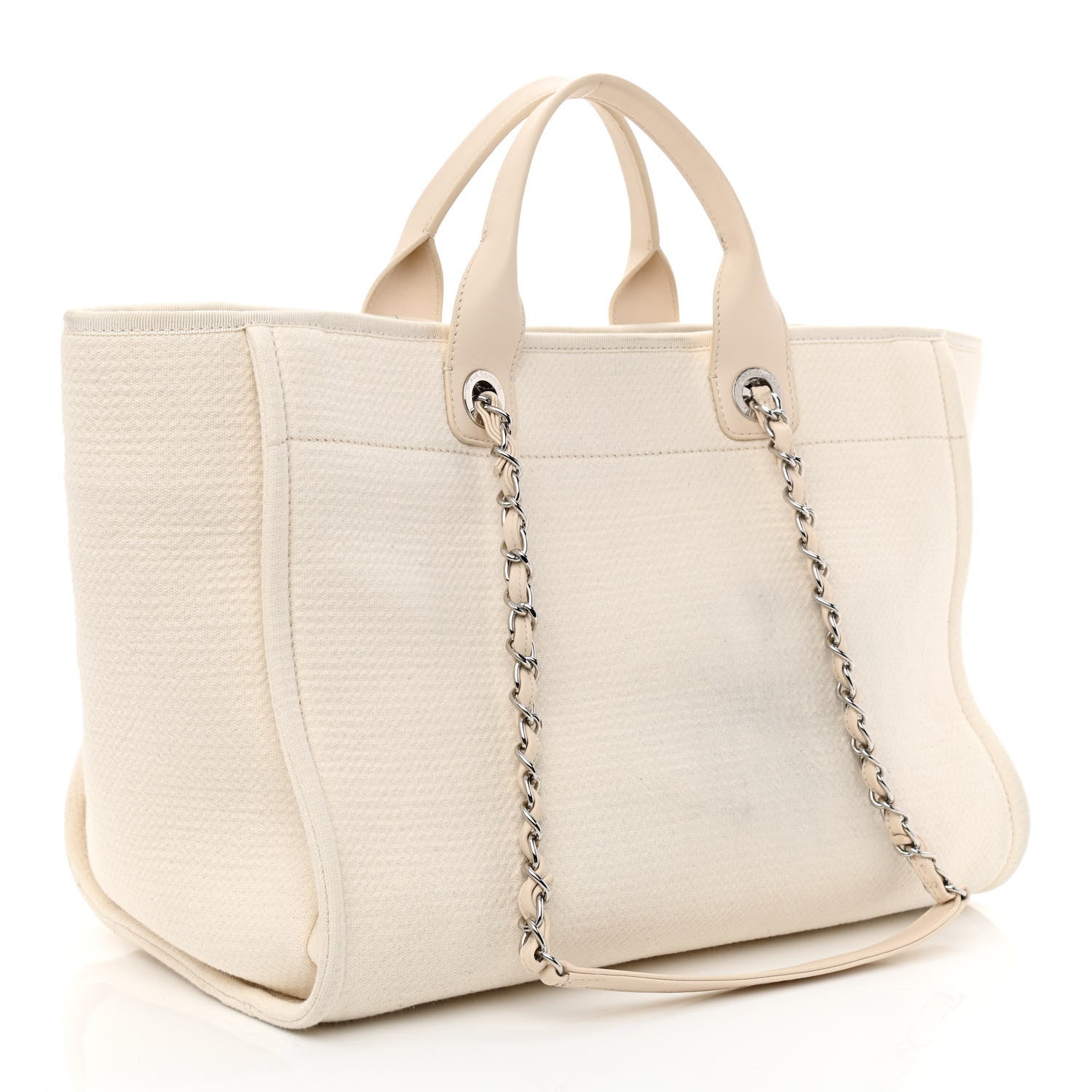 Chanel Mixed Fibers Medium Deauville Tote White 4 of 14