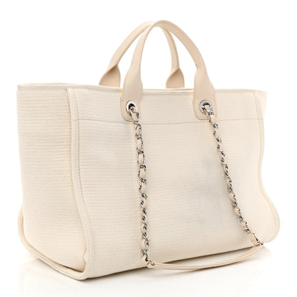 Chanel Mixed Fibers Medium Deauville Tote White 4 of 14