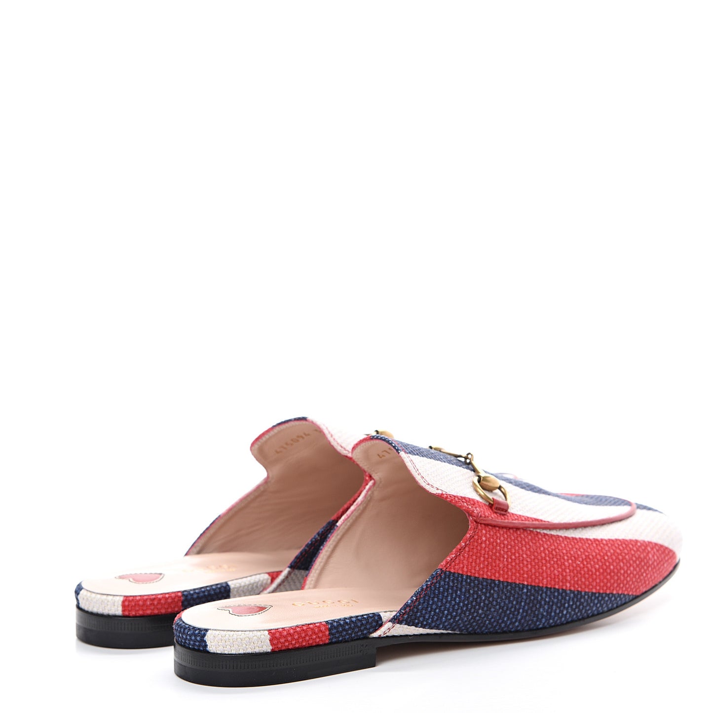 Canvas Sylvie Stripe Womens Princetown Slippers 39 Mystic White Hibiscus Red Maritime