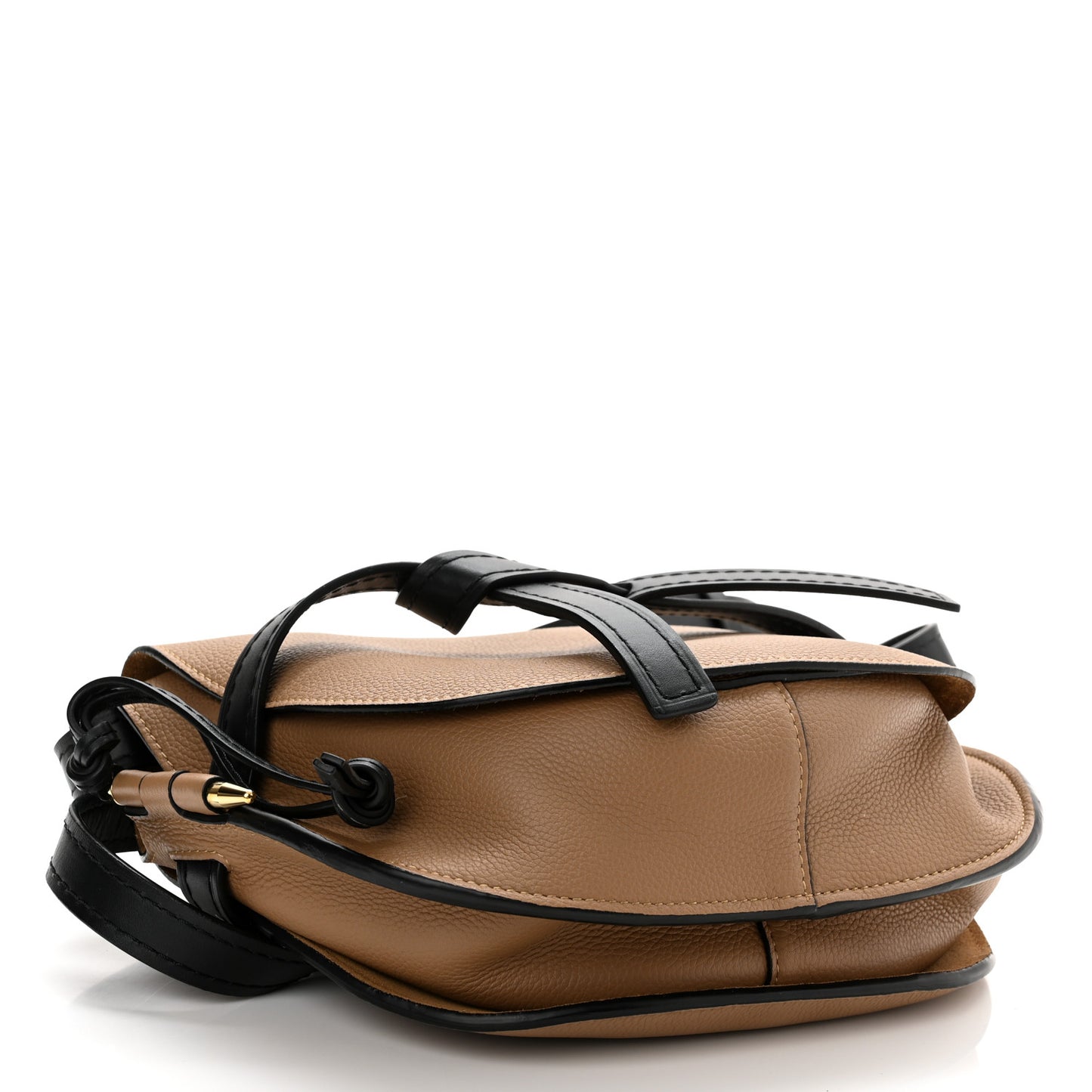 Grained Calfskin Small Gate Crossbody Bag Mocca Black