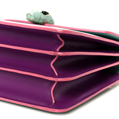 Bulgari Calfskin Serpenti Forever Top Handle Blue Pink 12 of 12