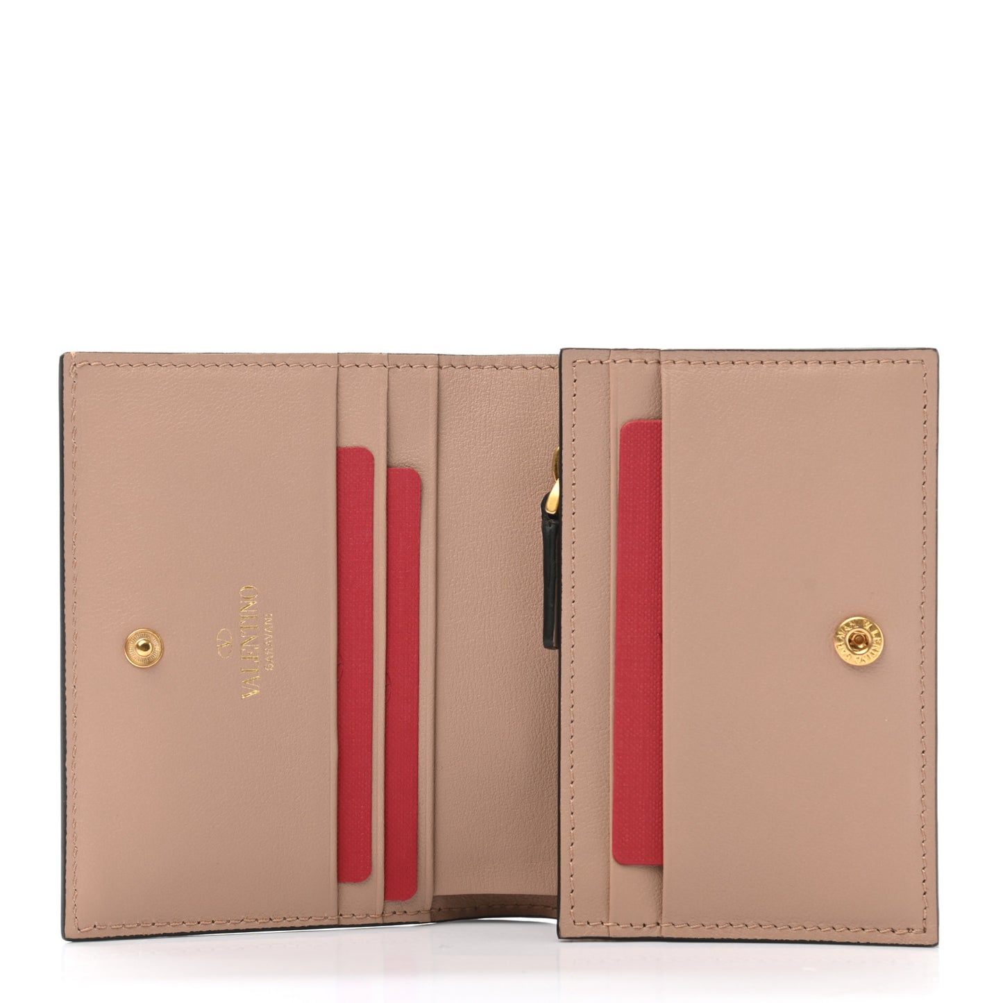 Calfskin Vlogo French Flap Wallet Rose Cannelle