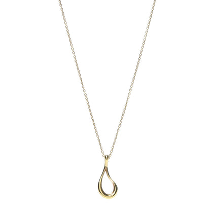 Tiffany 18K Yellow Gold Elsa Peretti Open Tear Drop Pendant Necklace 1 of 6