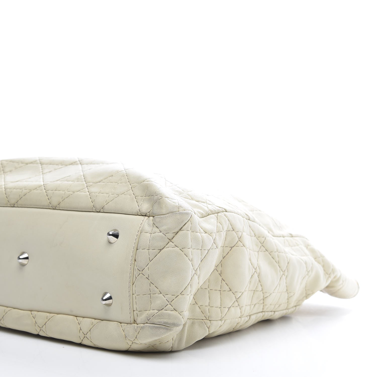 Christian Dior Lambskin Cannage Shopping Tote White 9 of 11