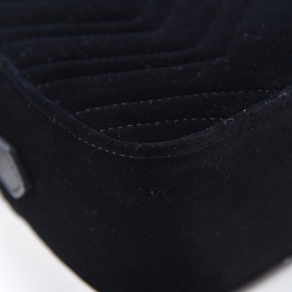 Gucci Velvet Matelasse Small GG Marmont Chain Shoulder Bag Black 8 of 13