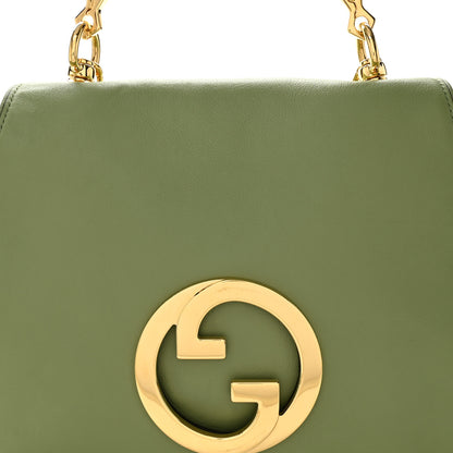 Gucci Roxy Calfskin Web Medium Blondie Top Handle Shoulder Flap Bag Salamander Green 8 of 12
