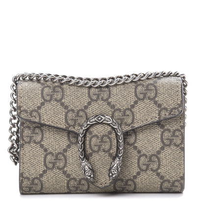 Gucci GG Supreme Monogram Dionysus Coin Purse Taupe 1 of 7