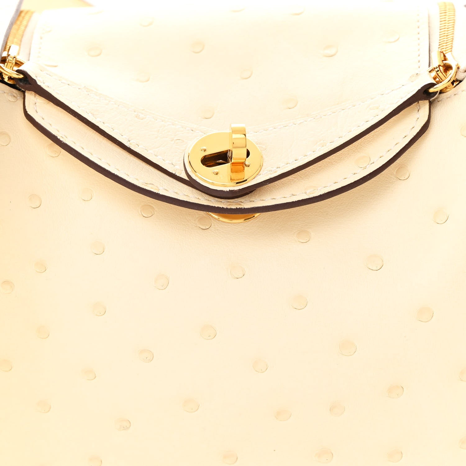 Hermes Ostrich Mini Lindy 20 Nata 8 of 14