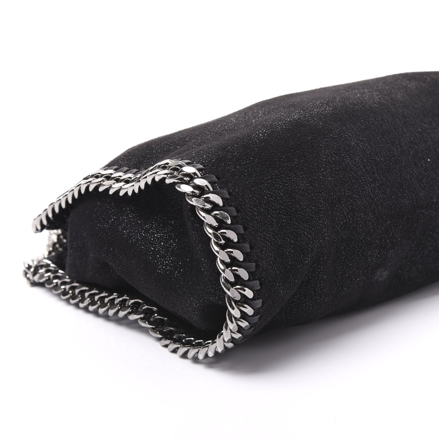 Stella McCartney Shaggy Deer Mini Falabella Fold Over Tote Black 7 of 9