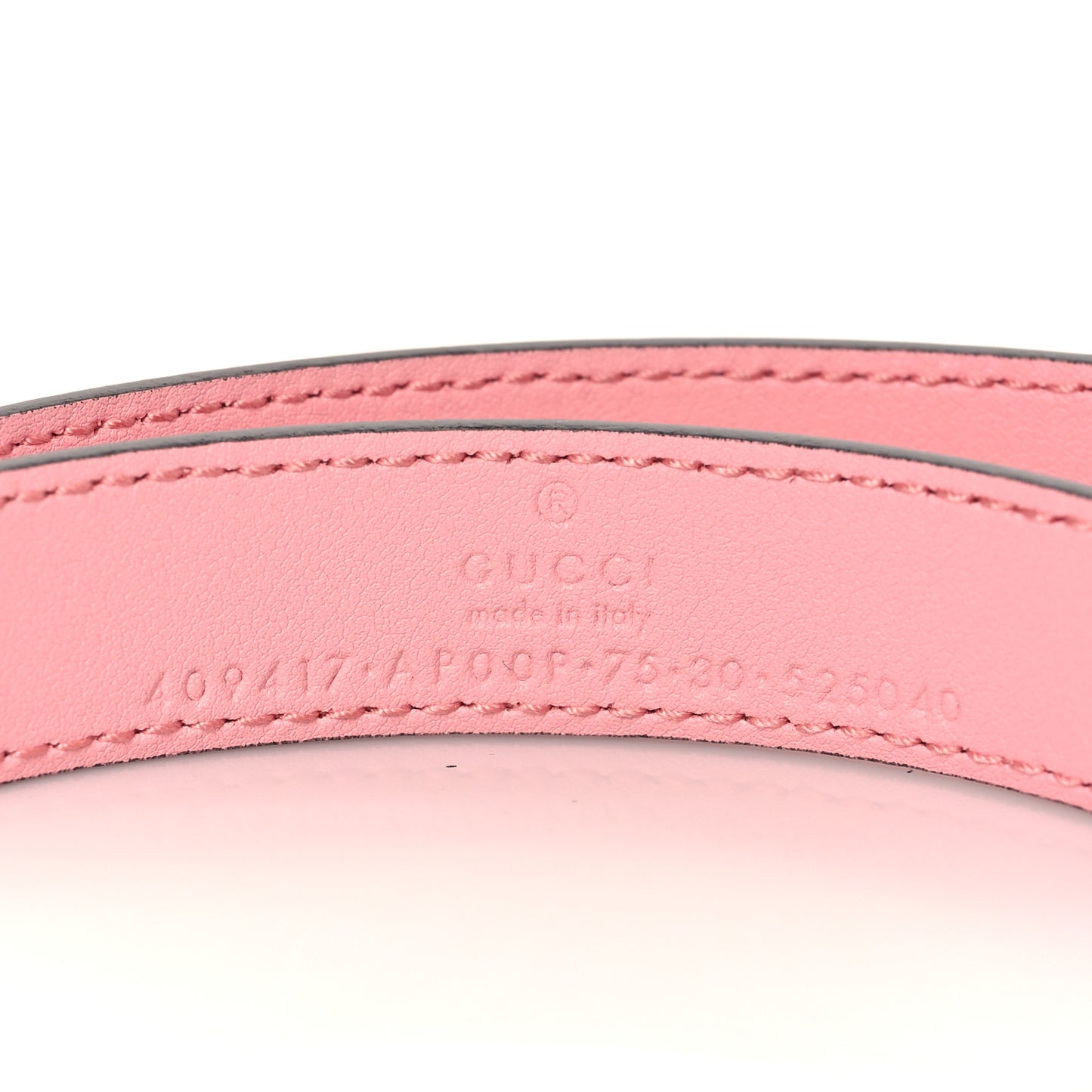 Moon Calfskin Palladium Double G 20mm Belt 75 30 Wild Rose