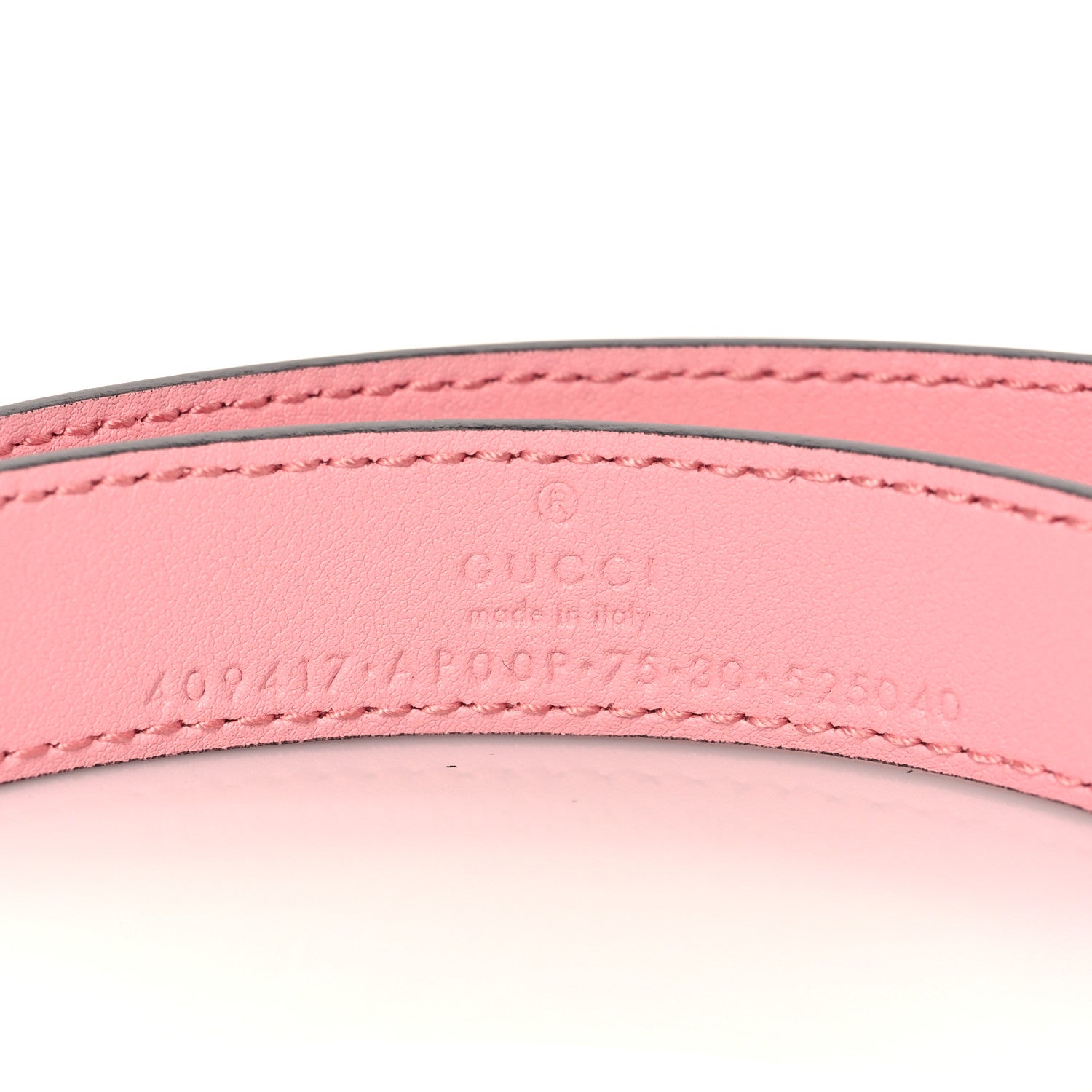 Gucci Moon Calfskin Palladium Double G 20mm Belt 75 30 Wild Rose 4 of 6