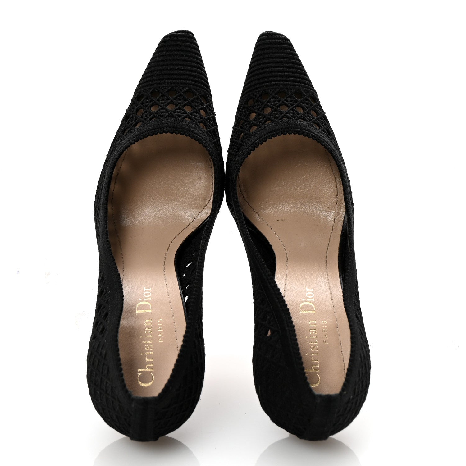 Christian Dior Mesh Cotton Cannage Dior Capture 100mm Pumps 36 Black 2 of 8