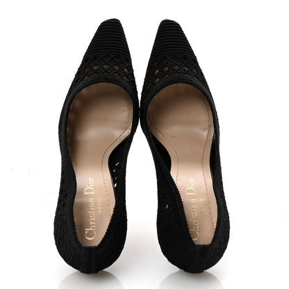 Christian Dior Mesh Cotton Cannage Dior Capture 100mm Pumps 36 Black 2 of 8
