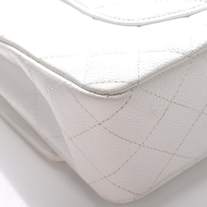 Chanel Caviar Quilted Medium Double Flap White 10 of 12