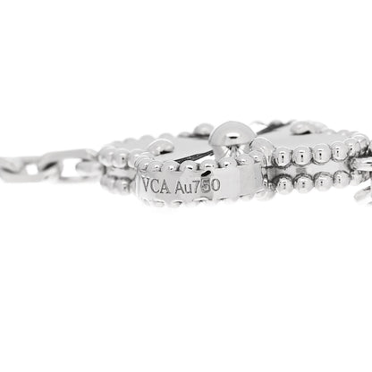 Van Cleef & Arpels 18K White Gold 5 Motifs Guilloche Vintage Alhambra Bracelet 3 of 5