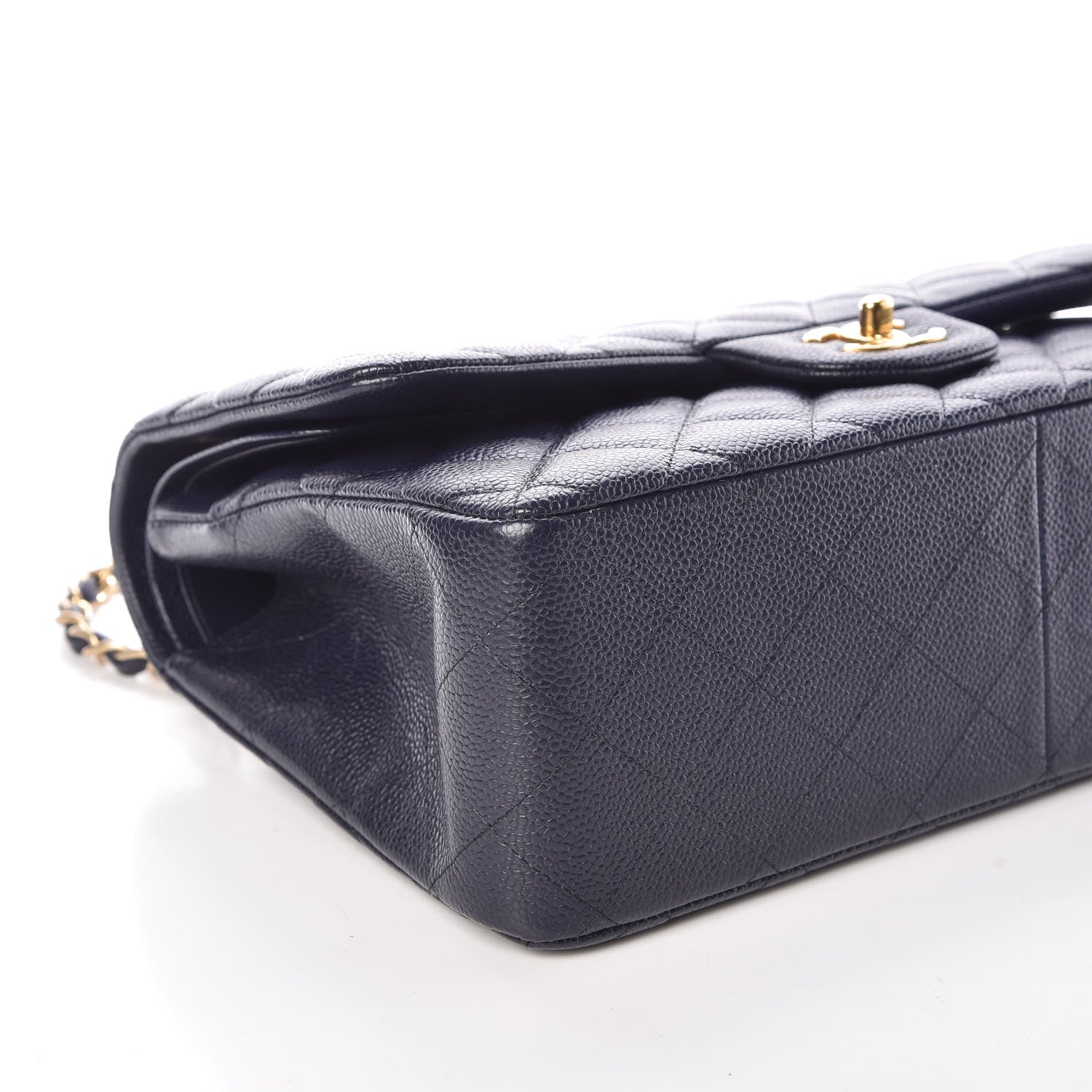 Chanel Caviar Quilted Jumbo Double Flap Navy 8 of 10