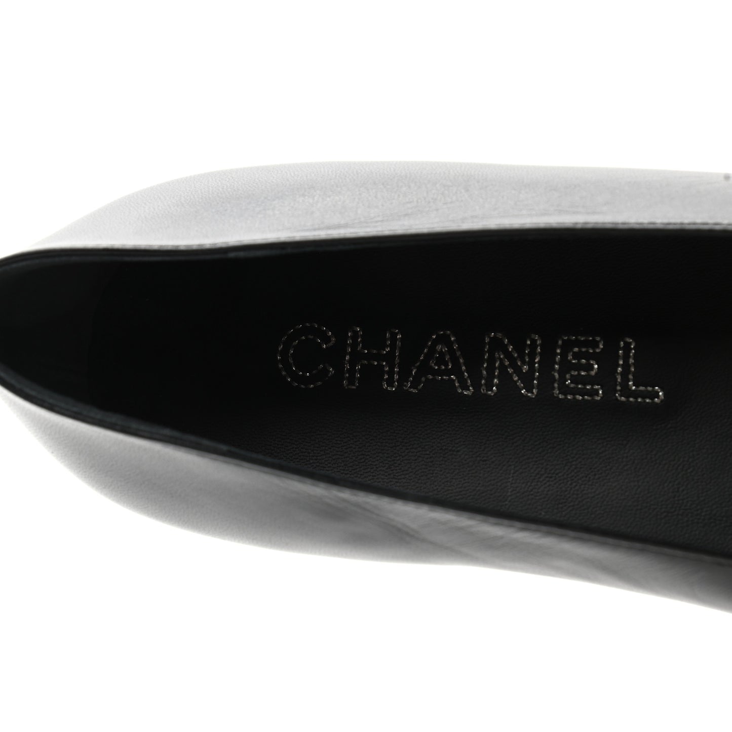Lambskin Camellia Ballerina Flats 37.5 Black