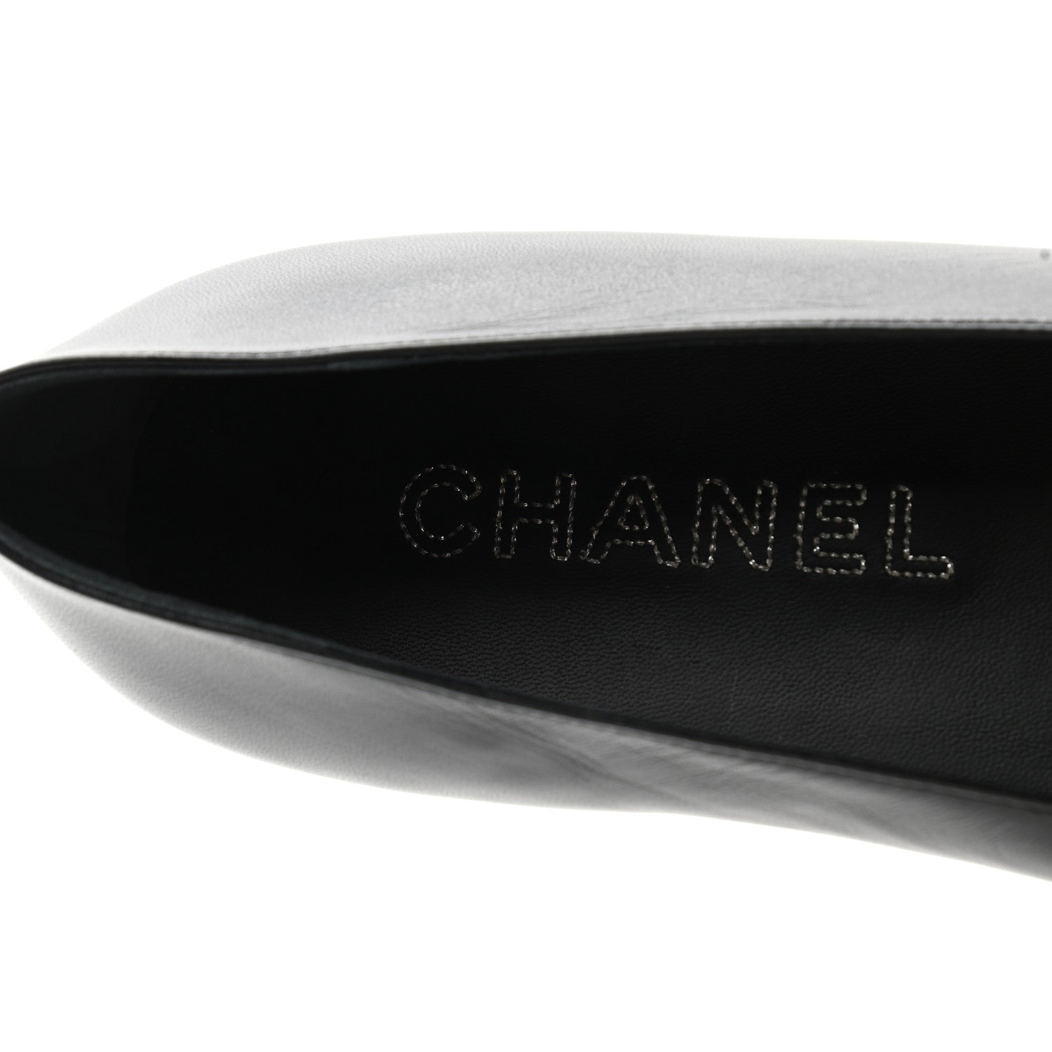 Chanel Lambskin Camellia Ballerina Flats 37.5 Black 7 of 10