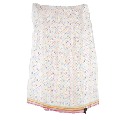 Louis Vuitton Silk Multicolor Stole White 4 of 7