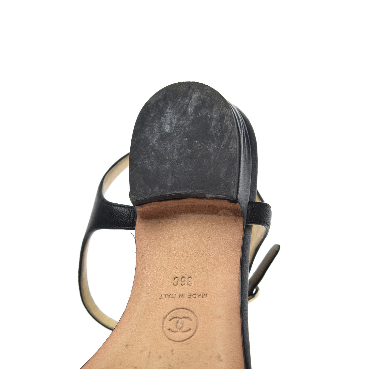 Chanel Lambskin CC Chain Thong Sandals 36 Black 11 of 19