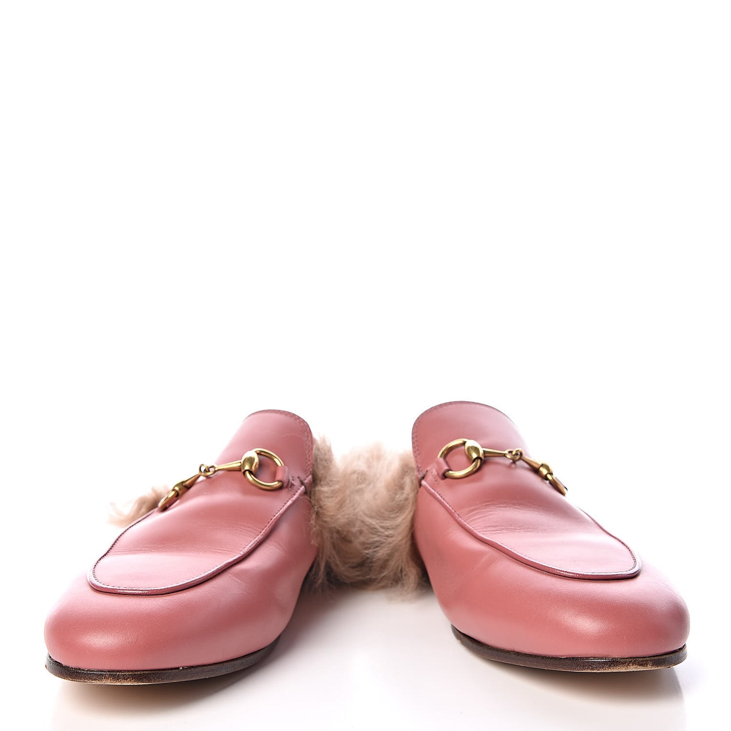 Calfskin Fur Womens Princetown Slippers 36.5 Lipstick Rose Natural