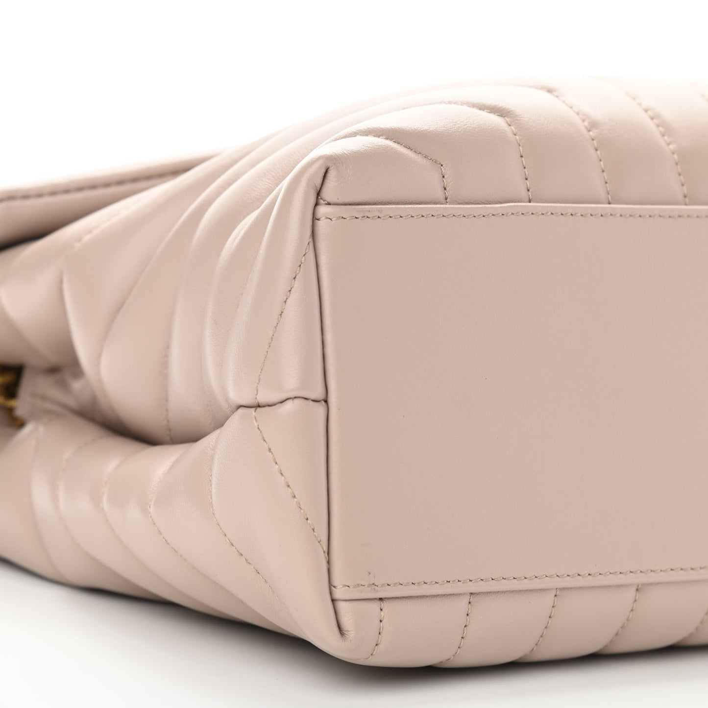 Calfskin Y Quilted Monogram Medium Loulou Chain Satchel Light Natural