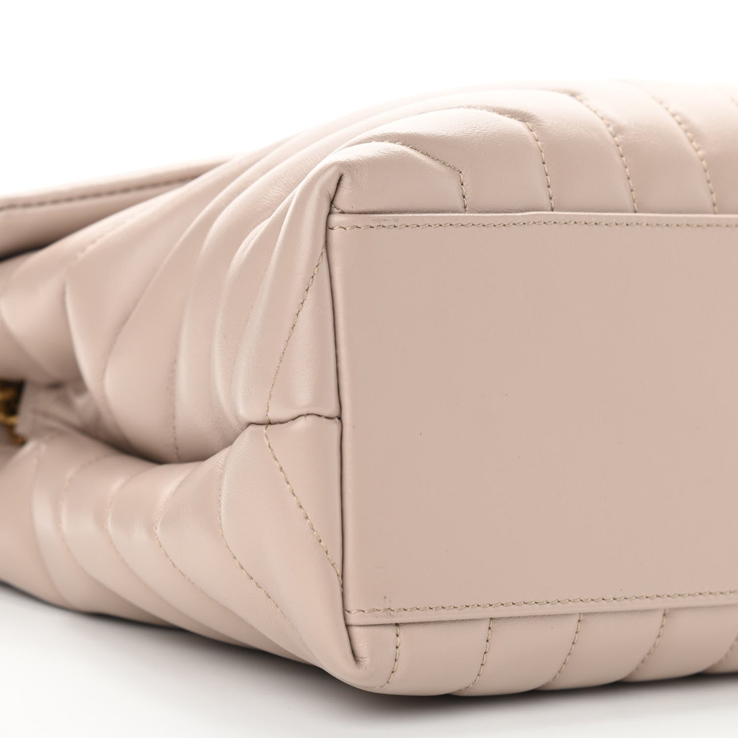 Saint Laurent Calfskin Y Quilted Monogram Medium Loulou Chain Satchel Light Natural 7 of 8