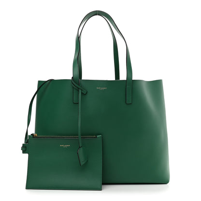 Saint Laurent Calfskin Large Shopping Tote Emerald Green 1 of 8