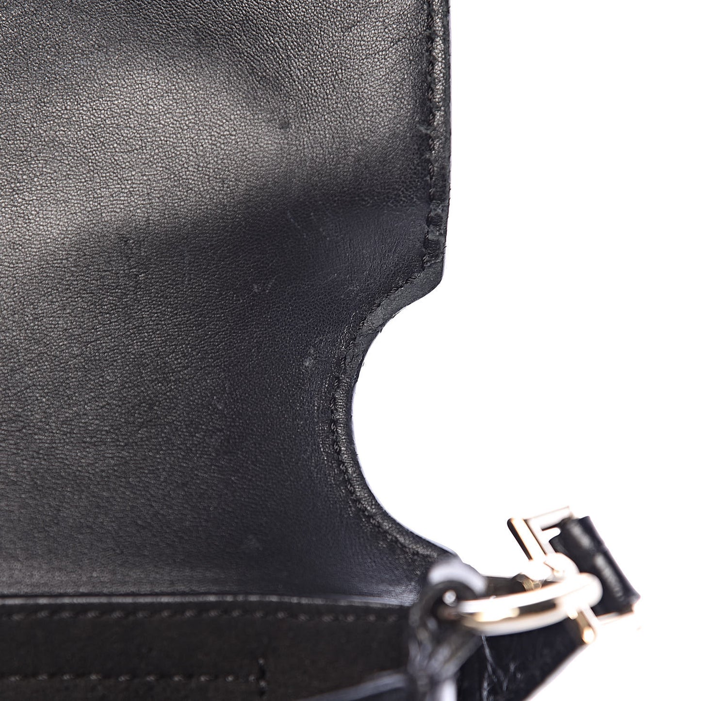 Calfskin Crocodile Embossed Small Nobile Shoulder Bag Black