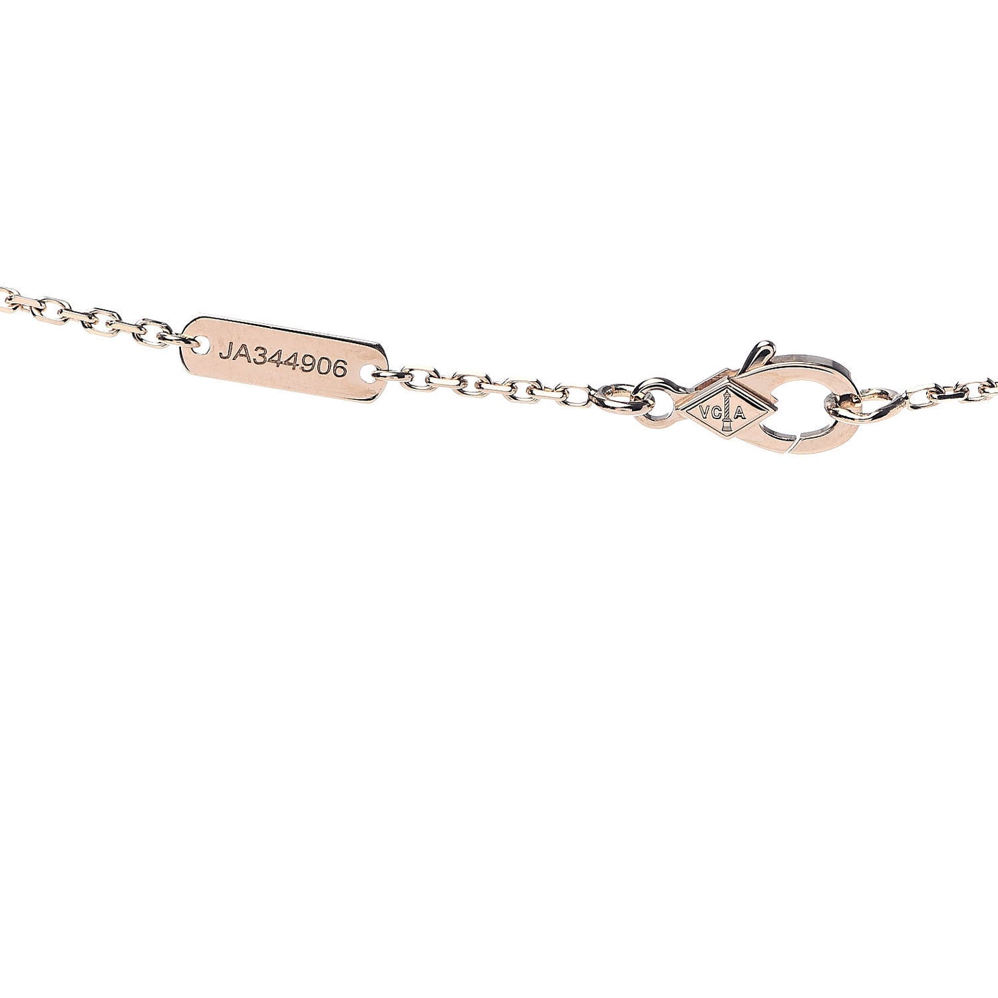 18K Yellow Gold Diamond Yellow Mother of Pearl Vintage Alhambra Pendant Necklace
