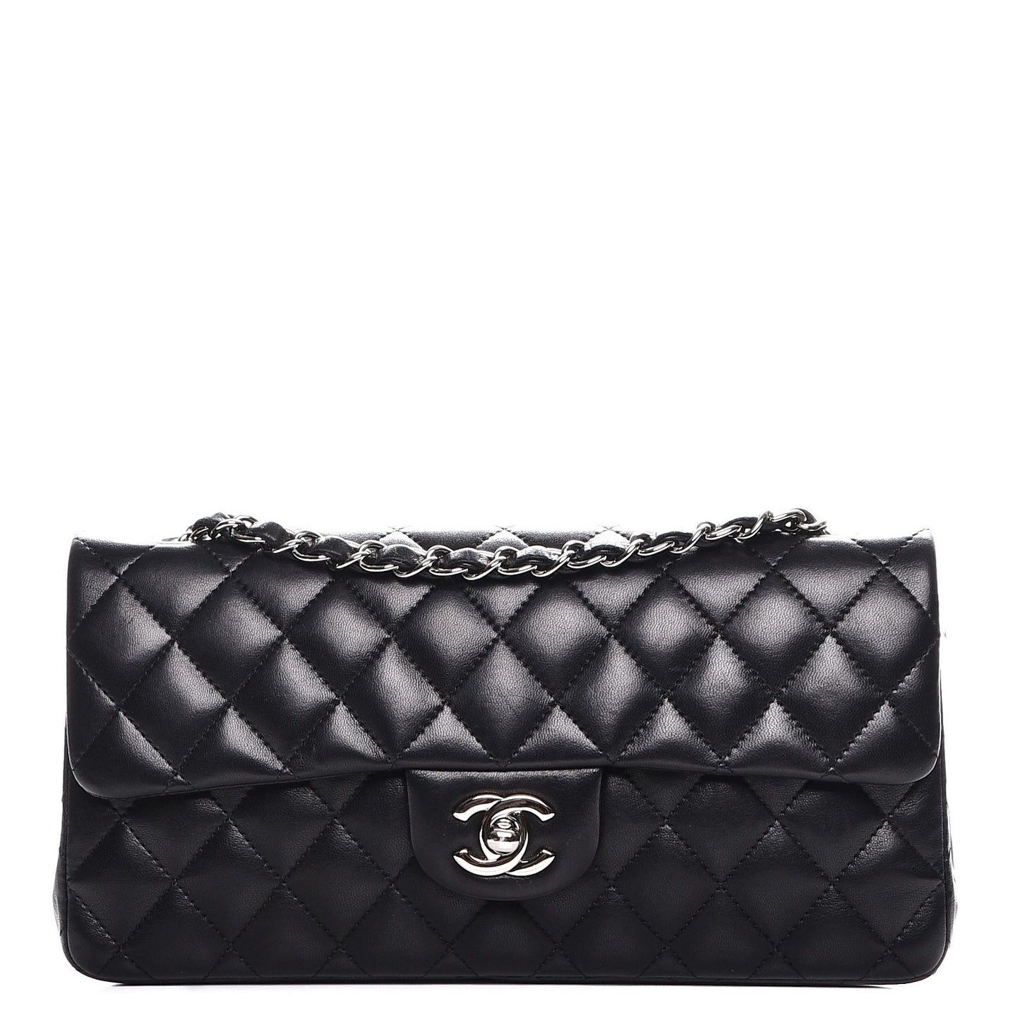 Lambskin Quilted East West Flap Black