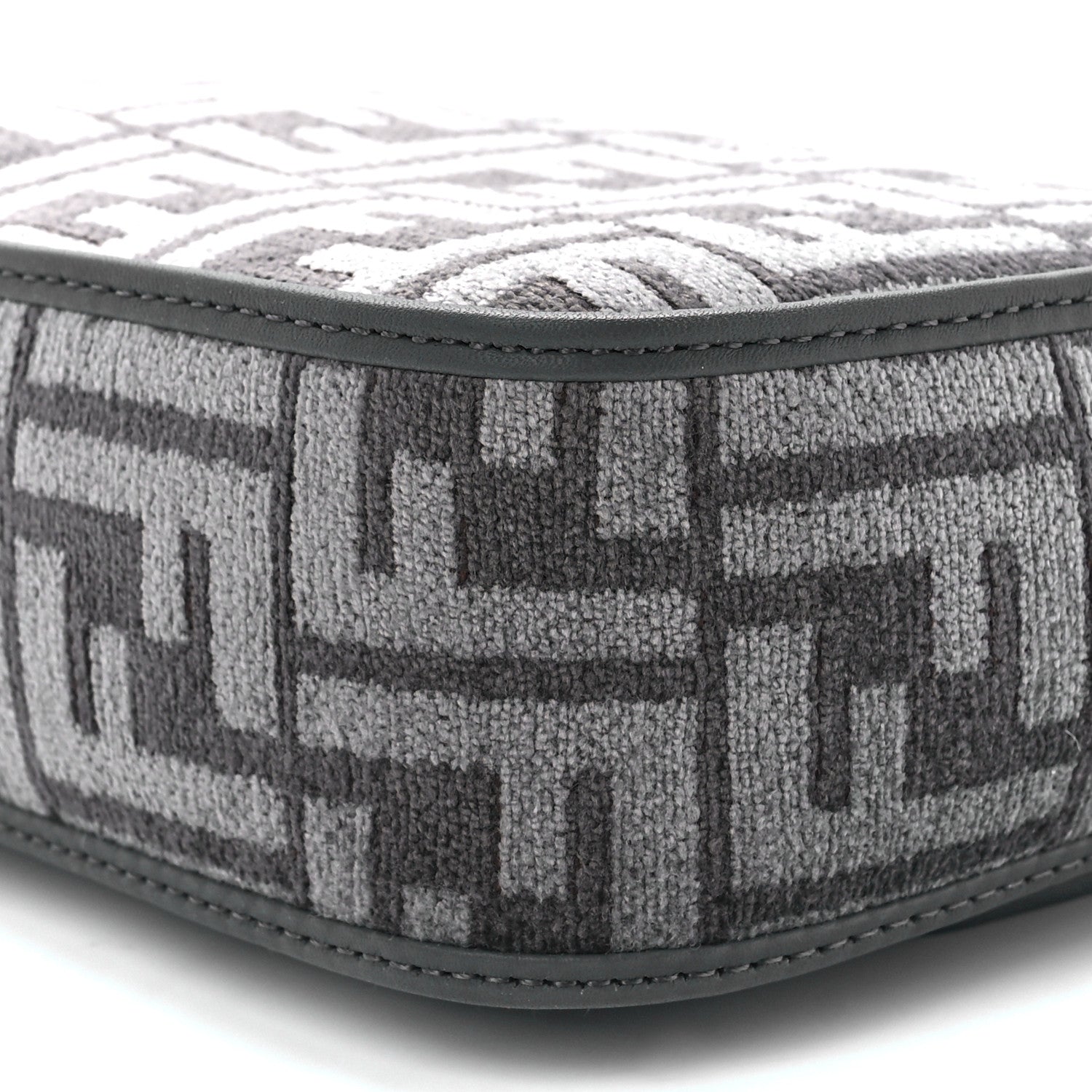 Fendi Chenille FF Embroidered Baguette Antracite Asfalto 12 of 12