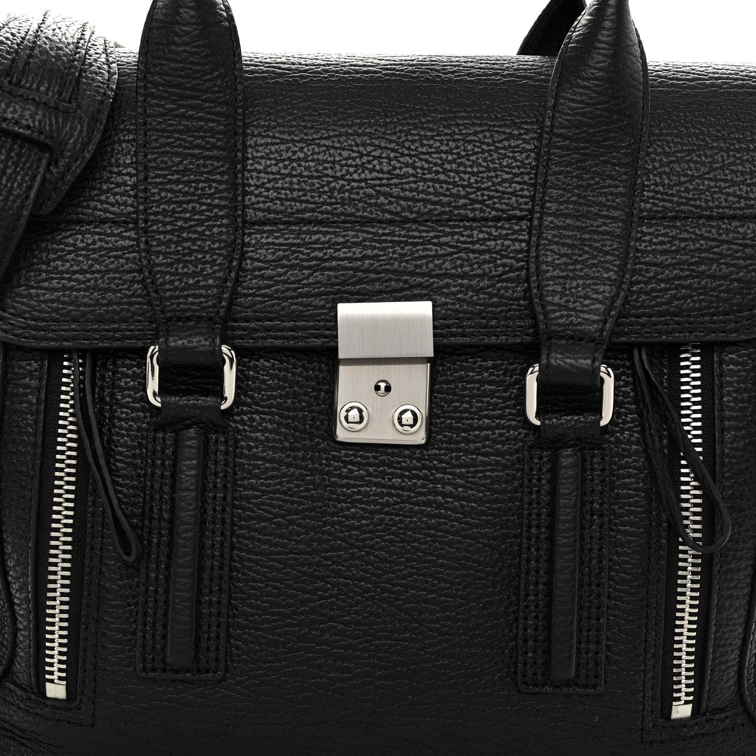 3.1 Phillip Lim Textured Calfskin Medium Pashli Satchel Black 7 of 9