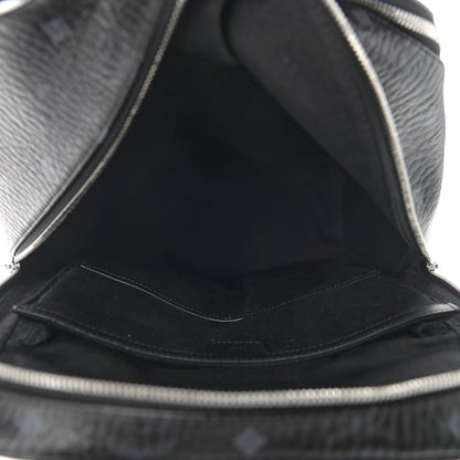 MCM Metallic Visetos Striped Medium Duke Backpack Silver Black 9 of 14