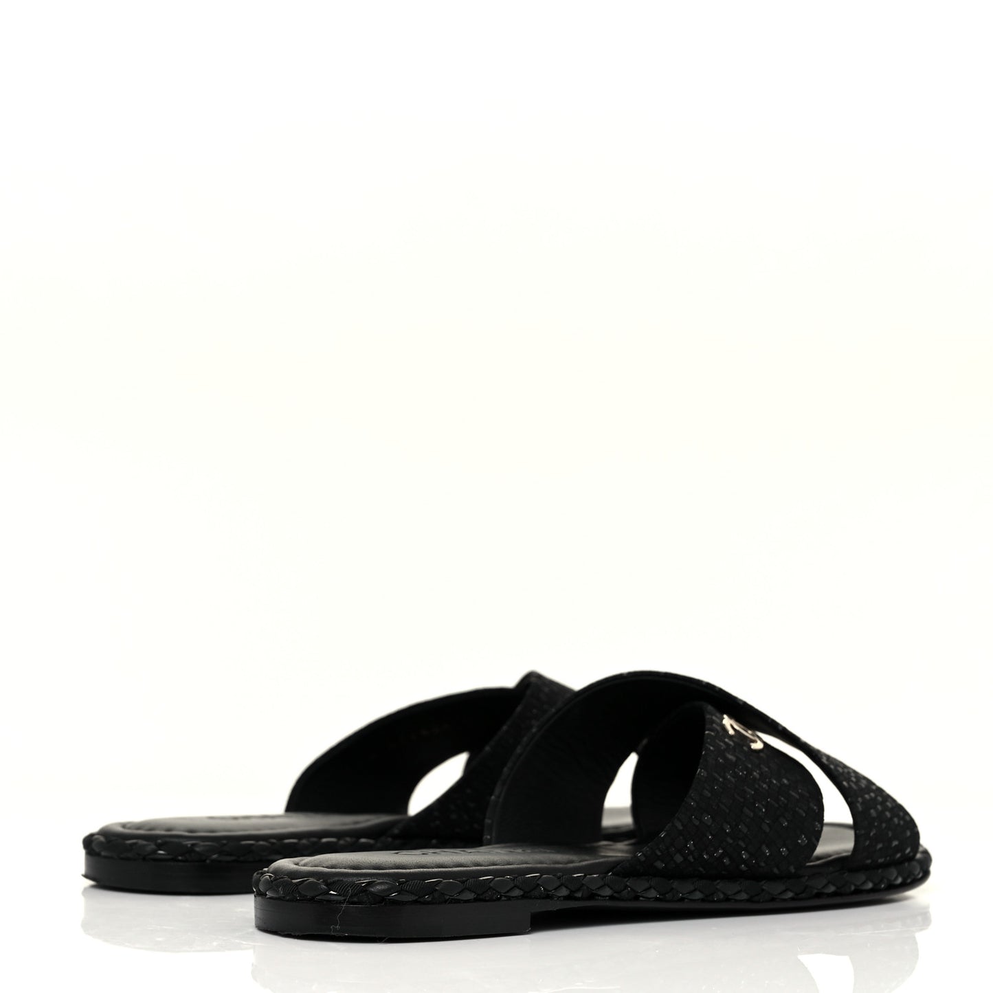 Fabric Mule Sandals 37 Black