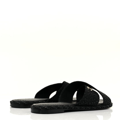 Chanel Fabric Mule Sandals 37 Black 4 of 9