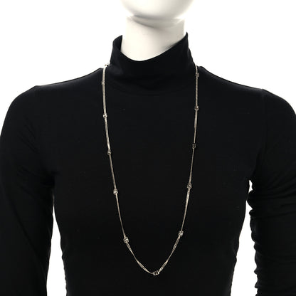 Chanel Metal CC Long Chain Necklace Silver 2 of 5