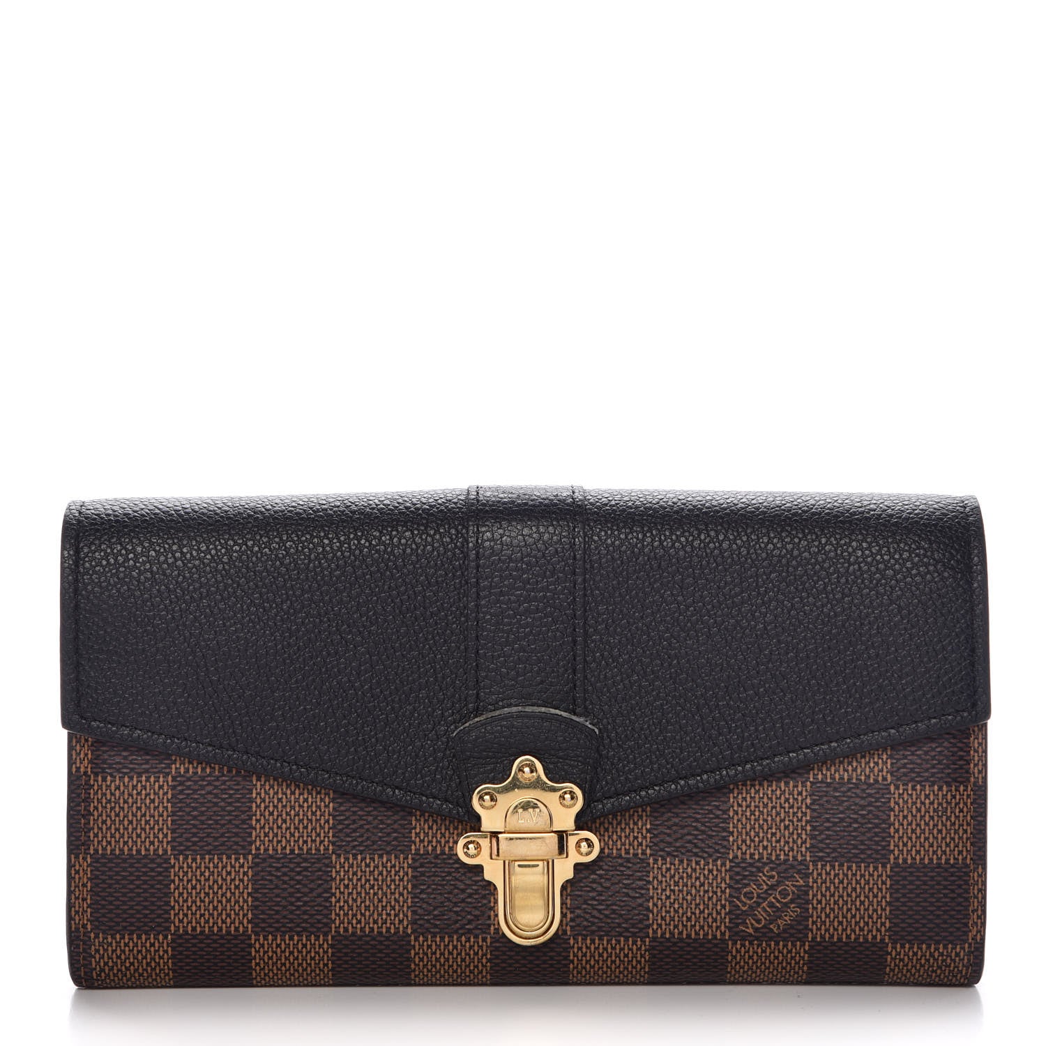Louis Vuitton Damier Ebene Clapton Wallet Black 1 of 15