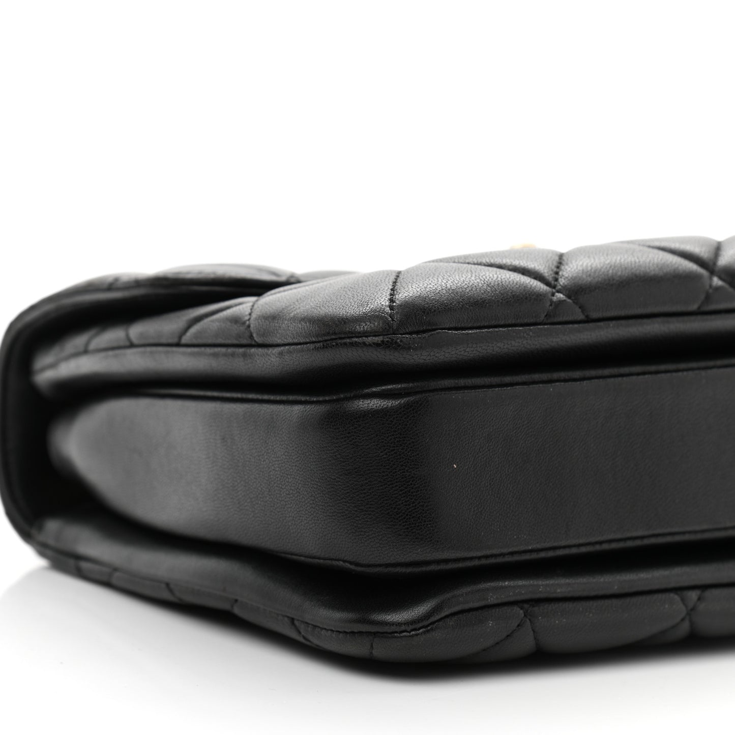 Lambskin Quilted Small Trendy CC Dual Handle Flap Bag Black