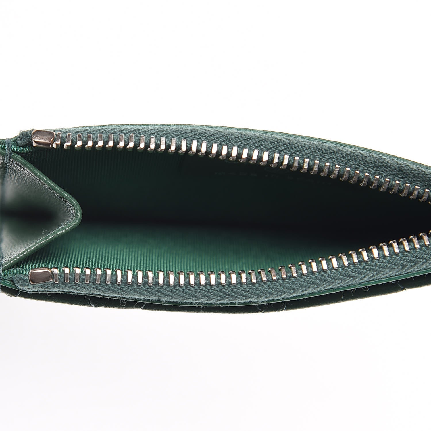 Chanel Lambskin Quilted Zip Card Holder Green 5 of 8
