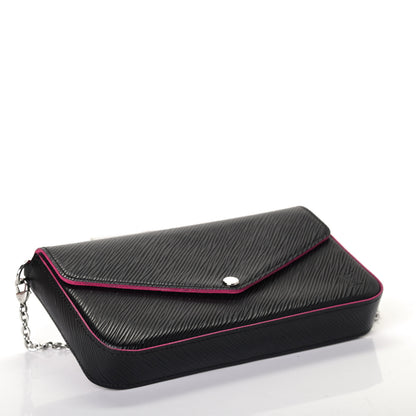 Louis Vuitton Epi Pochette Felicie Black Hot Pink 3 of 4