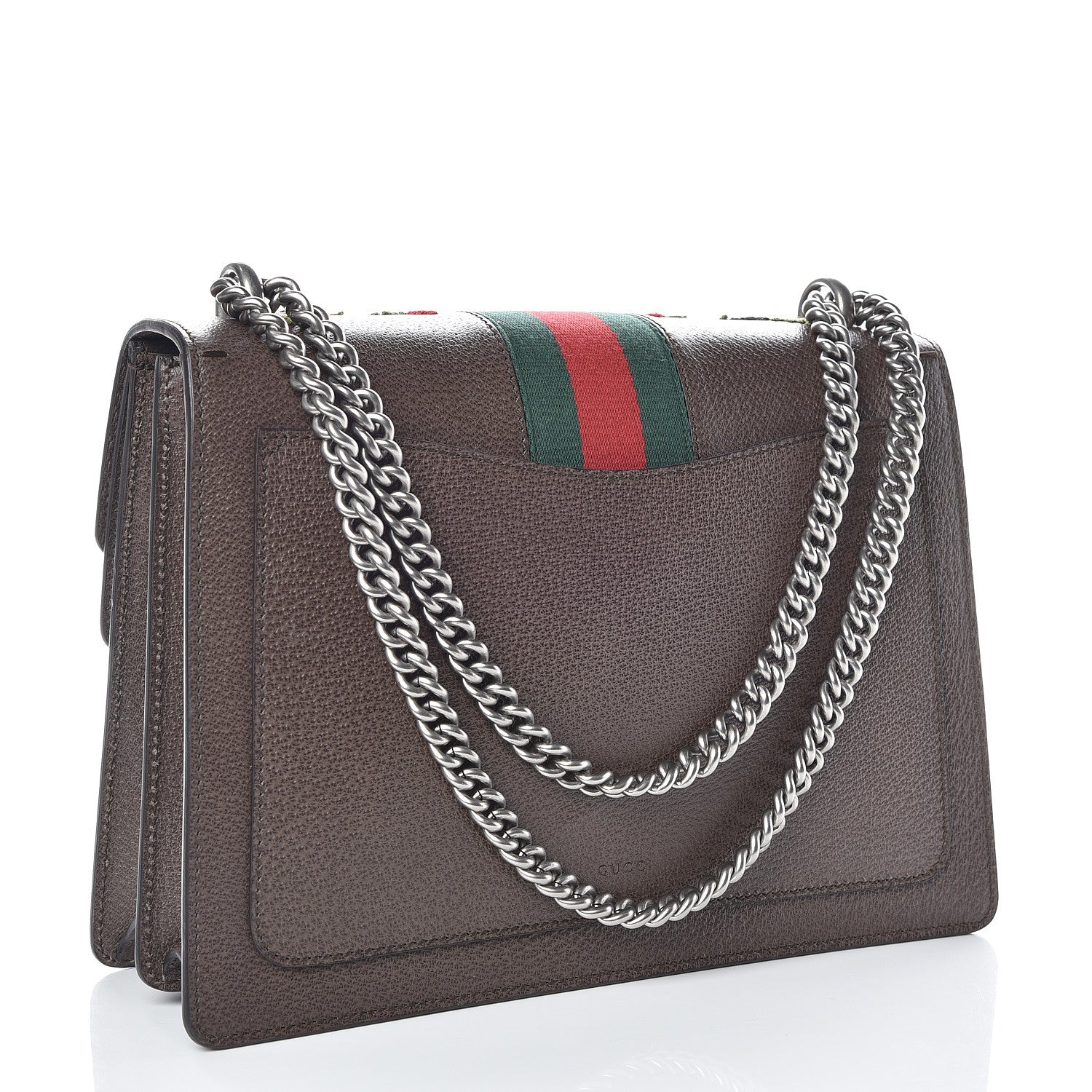 Gucci Calfskin Web Floral Embroidered Medium Dionysus Shoulder Bag New Acero 3 of 9