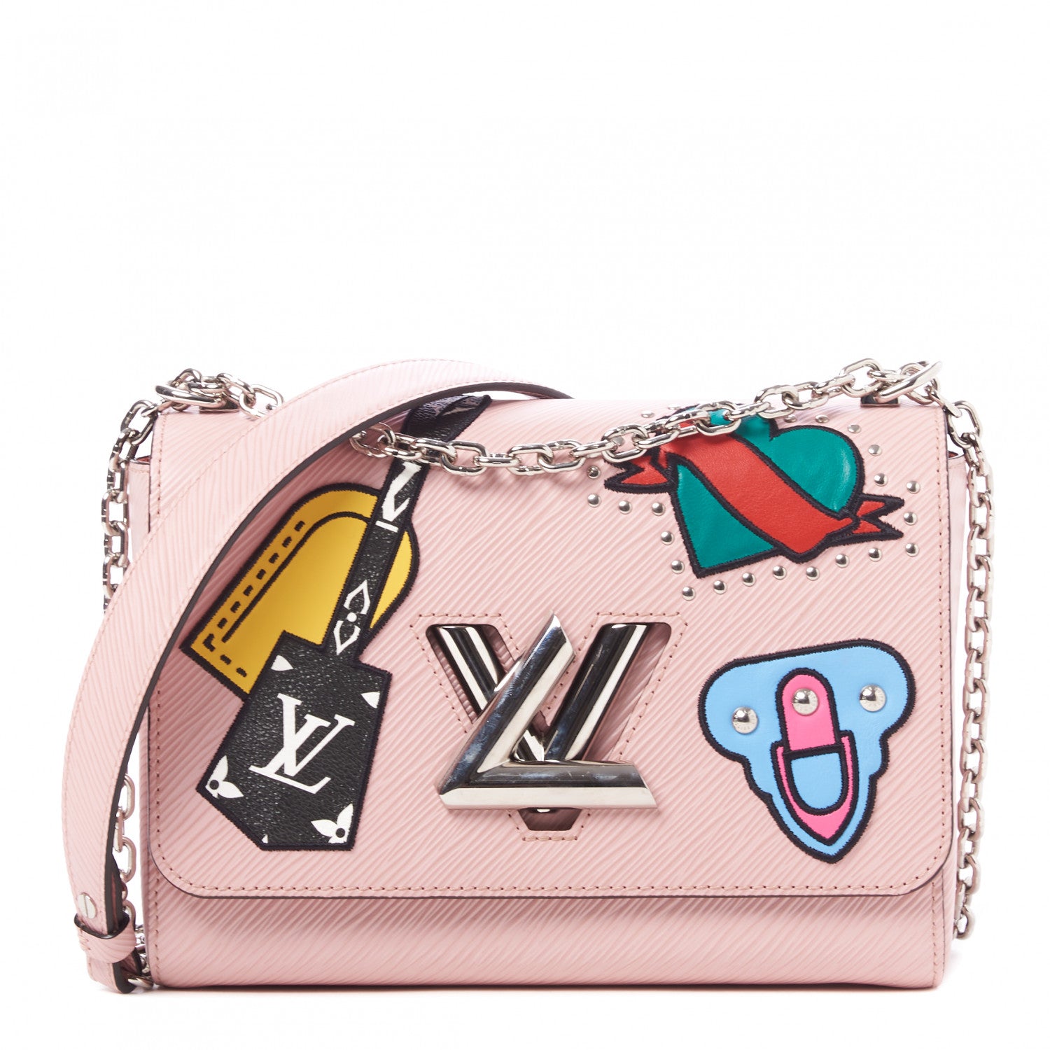 Louis Vuitton Epi Travel Stickers Twist Shoulder Bag MM Rose Ballerine 1 of 8